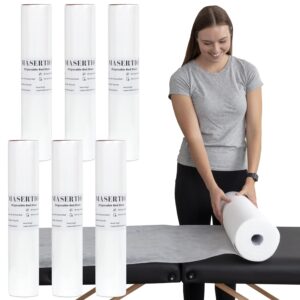 Disposable Massage Bed Sheets Roll – 60 Sheets, Non-Woven, Spa/Massage/Tattoo/Waxing Table Cover, 31.5" x 71" (6 Rolls)